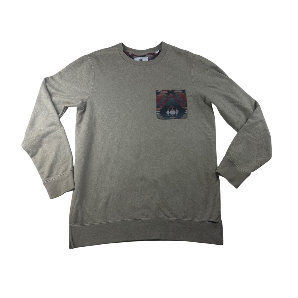 On The Byas Sweatshirt Men M Beige Regular Southwestern Geometric Southwestern